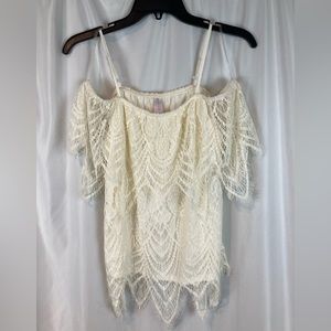 Lacey White Top size medium